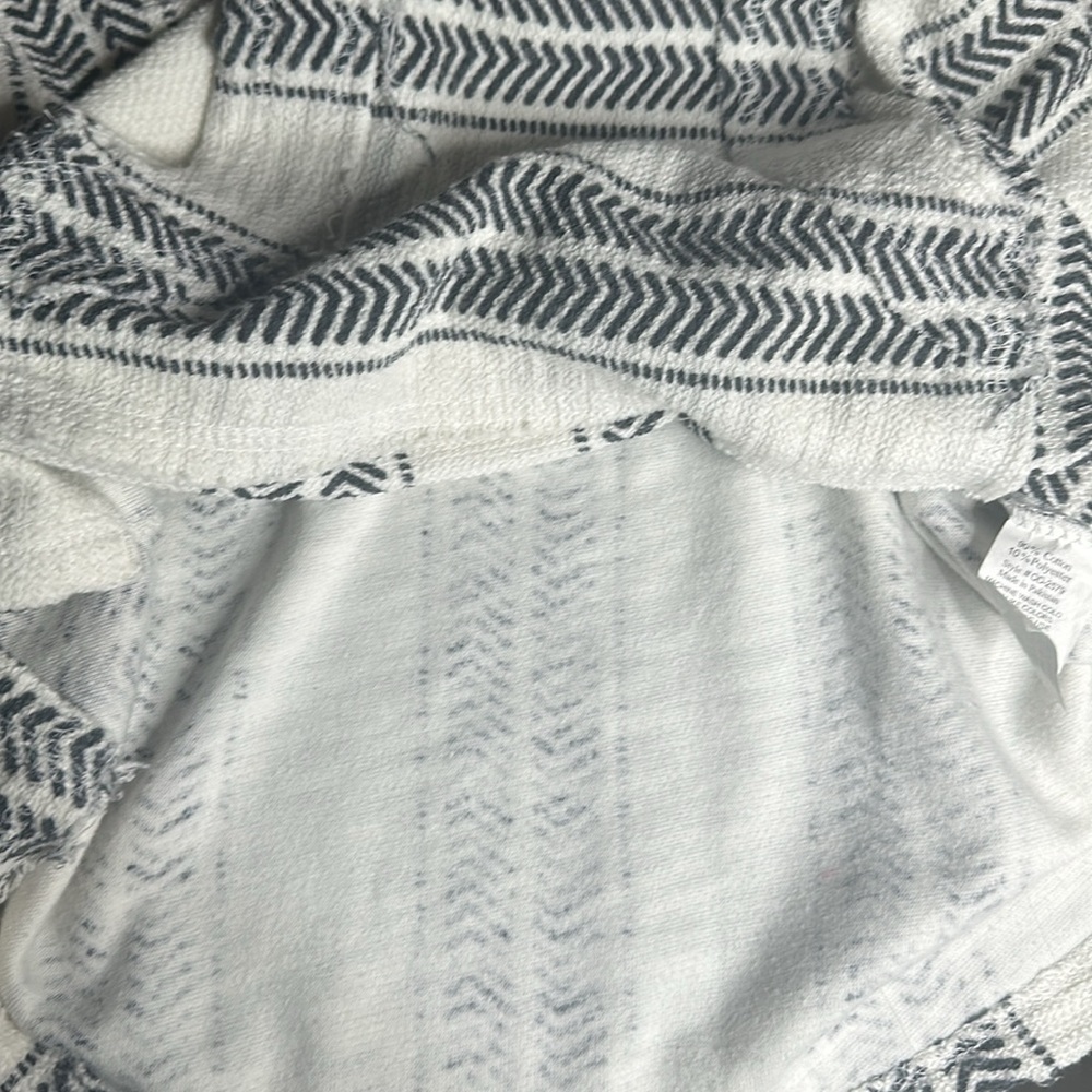 OCEAN DRIVE Hoodie Sweater Small White Black Stripe Drawstring Poncho Baja - Picture 13 of 13